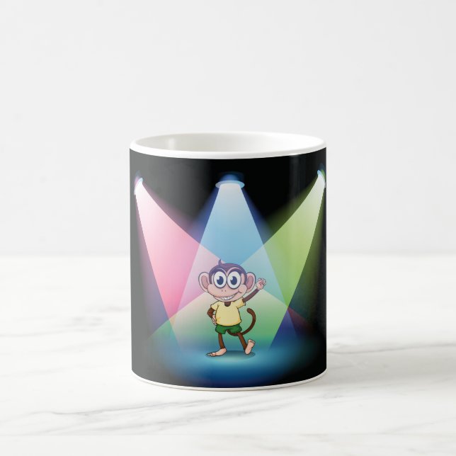 Affe in der Scheinwerfer-Tasse Kaffeetasse (Mittel)
