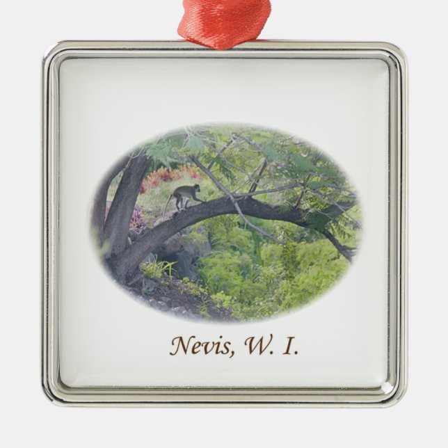 Affe in einem Baum Ornament Aus Metall (Vorne)