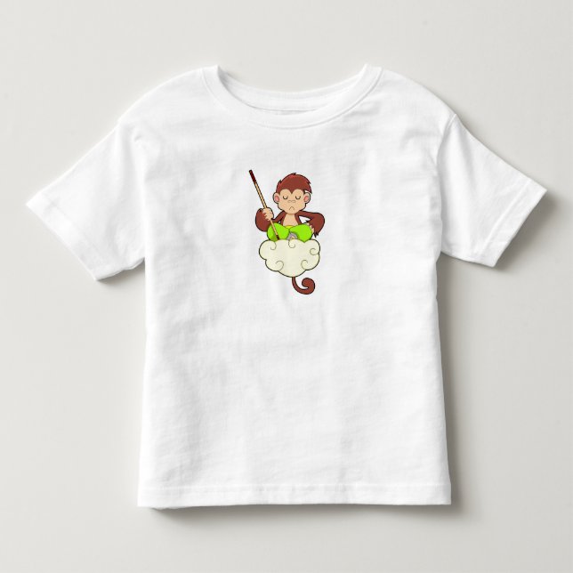 Affe in Kreuzbeinküken an Wolken Kleinkind T-shirt (Vorderseite)