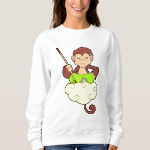 Affe in Kreuzbeinküken an Wolken Sweatshirt