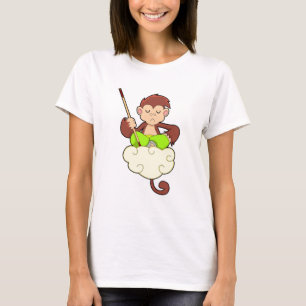 Affe in Kreuzbeinküken an Wolken T-Shirt