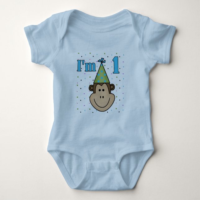 Affe in Party Hat 1st Birthday Tshirts (Vorderseite)