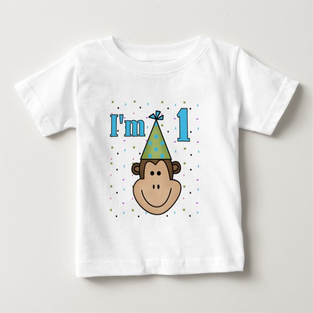 Affe in Party Hat 1st Birthday Tshirts (Vorderseite)