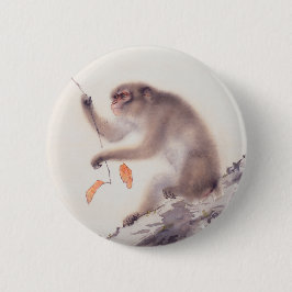 Affe-japanische Malerei-chinesischer Button