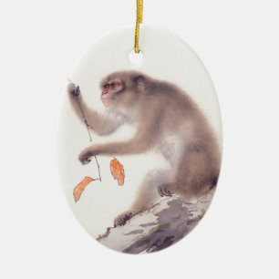 Affe-japanische Malerei - Jahr des Affen Keramik Ornament