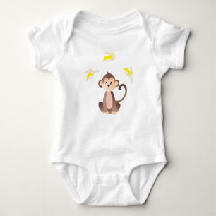 Affe Juggling Bananas Jungle Animal Baby Strampler