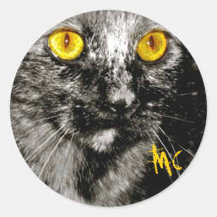 Affe-Katzen-Aufkleber Runder Aufkleber