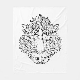 Affe-Kopf-Gekritzel Fleecedecke