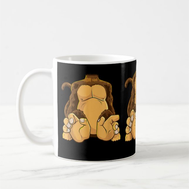 Affe Körperkostüm Kopflose Schimpanse Funny Ape Kaffeetasse (Links)