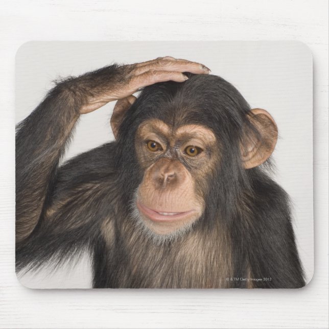 Affe kratzt sich am Kopf Mousepad (Vorne)