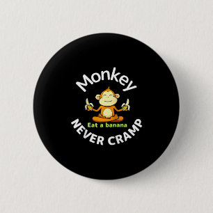 Affe kriegt nie Krämpfe, isst ein Banane Raglan Ba Button
