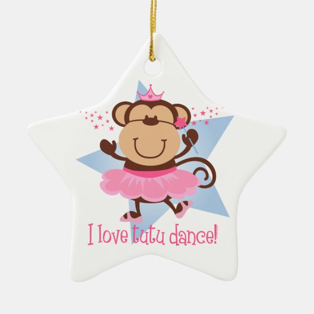 Affe-Liebetutu-Tanz-Verzierung Keramik Ornament (Vorne)