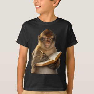 Affe liest Buch schreibt Tagebuch Buchliebhaber T-Shirt