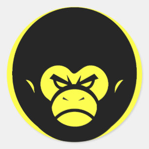 Affe-Logo des Gelb-Million Runder Aufkleber