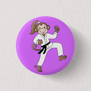 Affe-Mädchen pinback Knopf Button