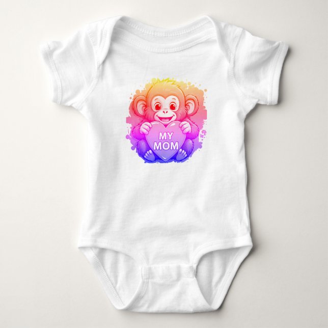 Affe, meine Mutter Baby Strampler (Vorderseite)