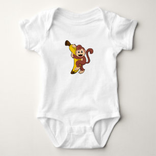 Affe mit Banane (1).PNG Baby Strampler