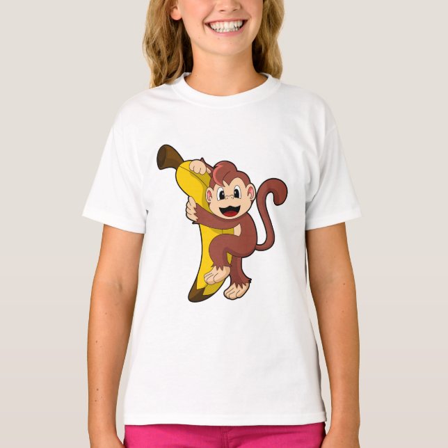 Affe mit Banane (1).PNG T-Shirt (Vorderseite)