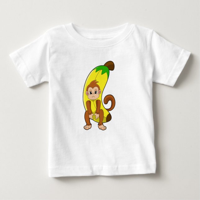 Affe mit Banane Baby T-shirt (Vorderseite)