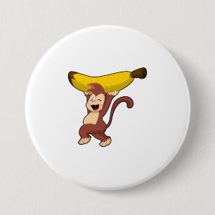 Affe mit Banane Button