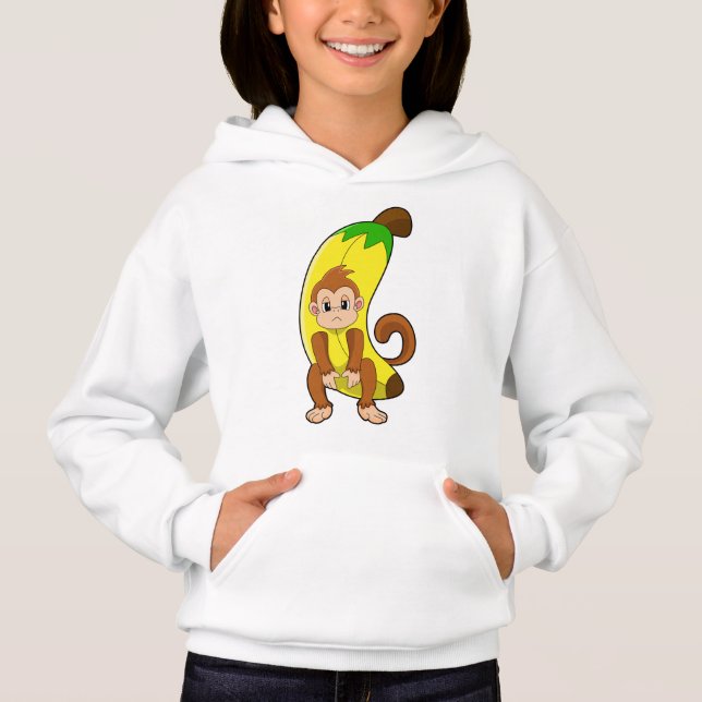 Affe mit Banane Hoodie (Vorderseite)