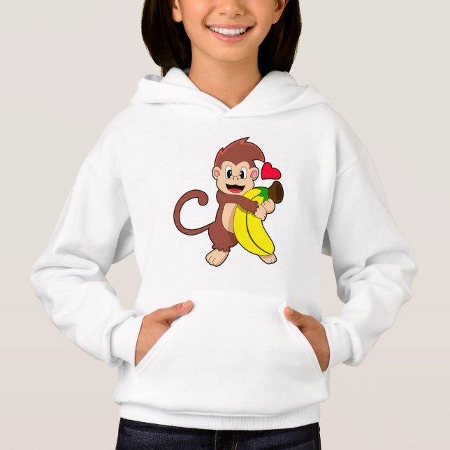 Affe mit Banane Hoodie (Vorderseite)