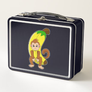 Affe mit Banane Metall Brotdose