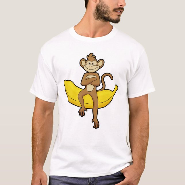 Affe mit Banane T-Shirt (Vorderseite)