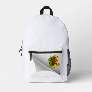 Affe mit Banane unter dem Pflaster Bedruckter Rucksack