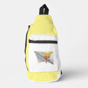 Affe mit Banane unter dem Pflaster Crossbody Bag