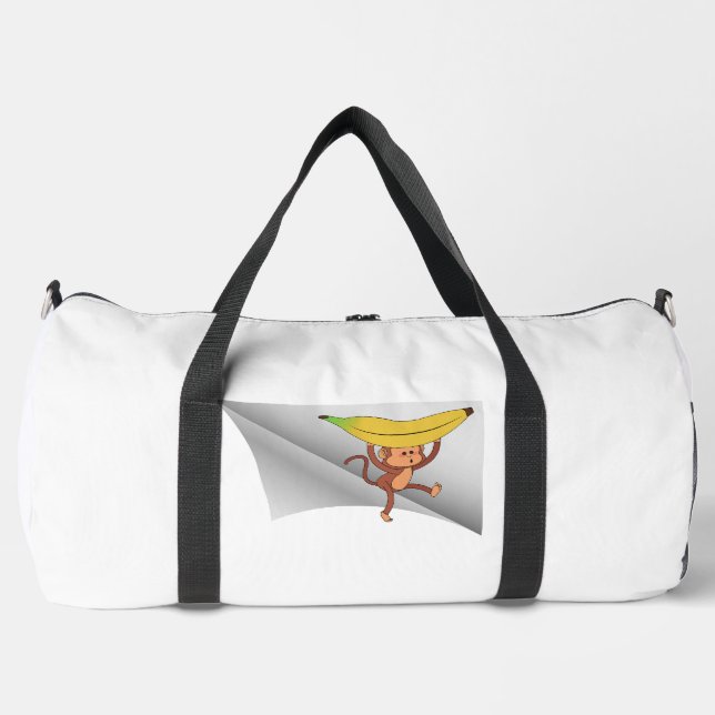 Affe mit Banane unter dem Pflaster Duffle Bag (Vorderseite)