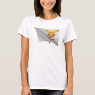 Affe mit Banane unter dem Pflaster T-Shirt