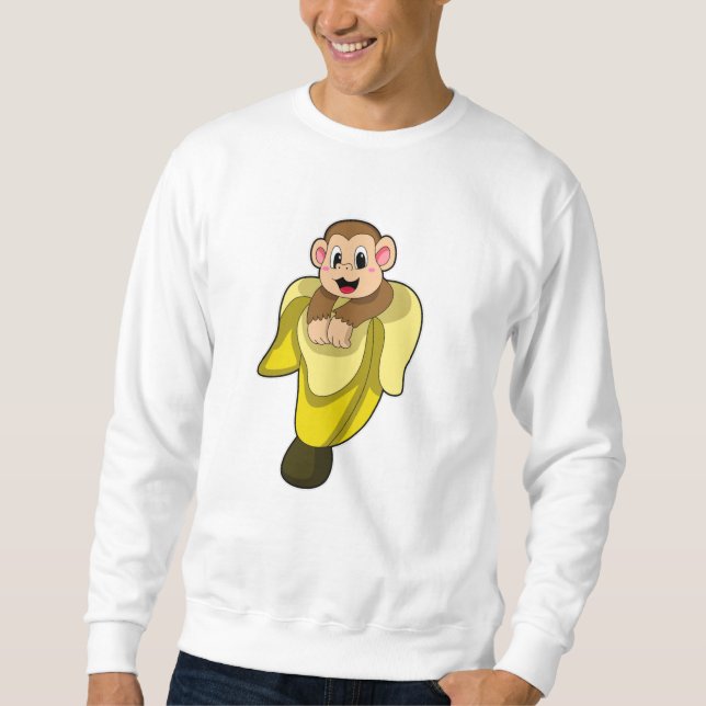 Affe mit Bananenschale Sweatshirt (Vorderseite)