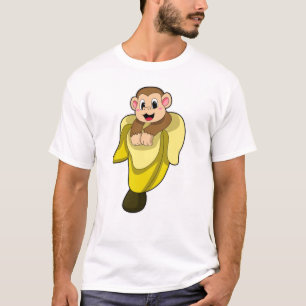 Affe mit Bananenschale T-Shirt