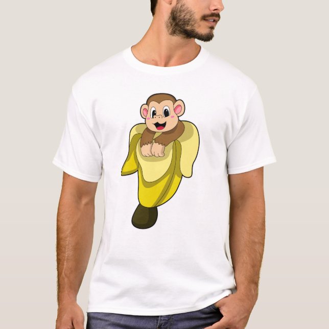 Affe mit Bananenschale T-Shirt (Vorderseite)