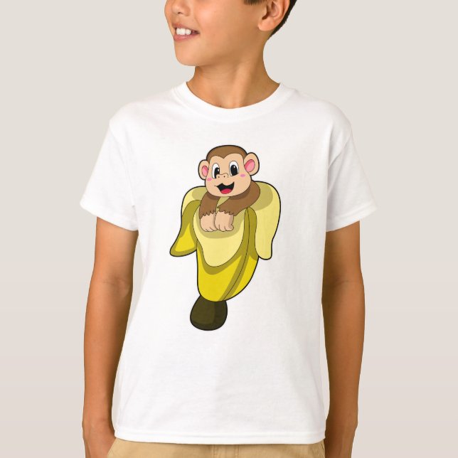 Affe mit Bananenschale T-Shirt (Vorderseite)