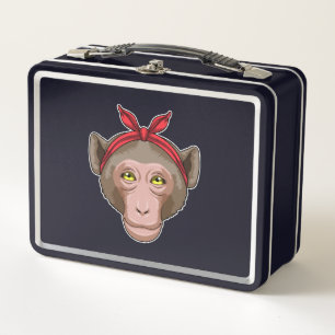 Affe mit Bandana Metall Brotdose