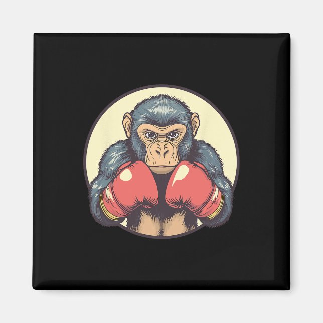 Affe mit Boxhandschuhen bestimmt Magnet (Vorne)
