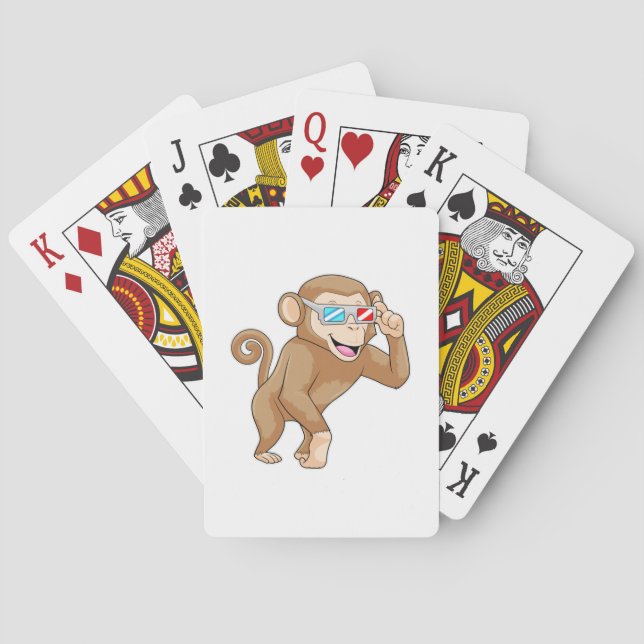 Affe mit Brille Spielkarten (Rückseite)
