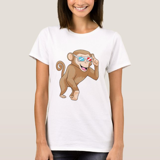 Affe mit Brille T-Shirt (Vorderseite)