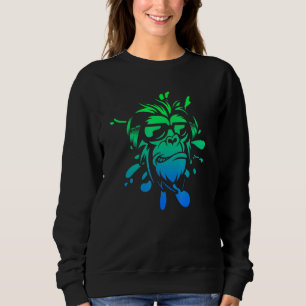 Affe mit DJ-Kopfhörer und Sonnenbrille-ID Sweatshirt