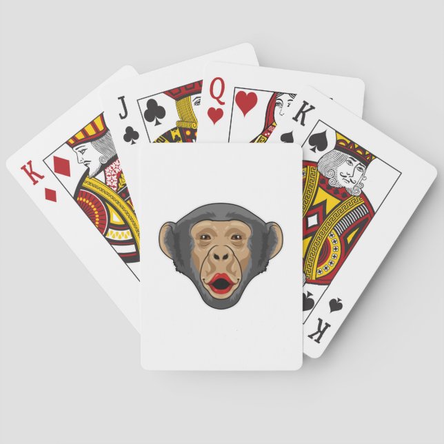 Affe mit Kiss Mund Spielkarten (Rückseite)