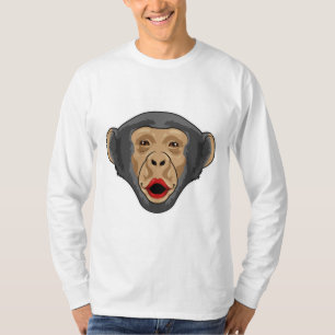 Affe mit Kiss Mund T-Shirt