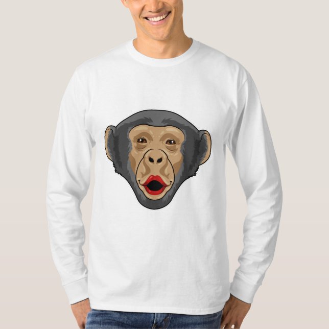 Affe mit Kiss Mund T-Shirt (Vorderseite)