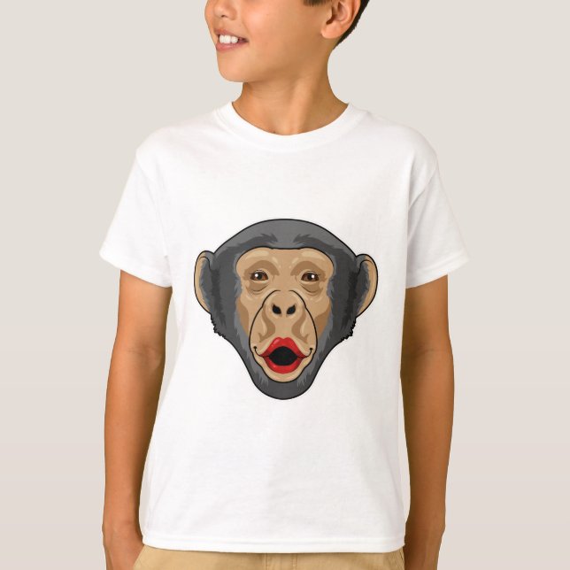 Affe mit Kiss Mund T-Shirt (Vorderseite)
