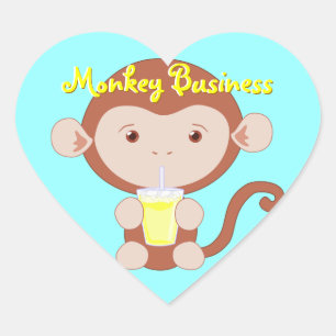 Affe mit Lemonade Heart Stickers