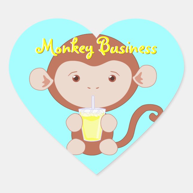 Affe mit Lemonade Heart Stickers (Vorderseite)