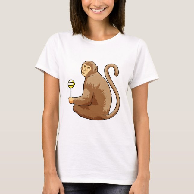 Affe mit Lollipop T-Shirt (Vorderseite)