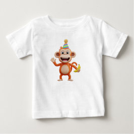 Affe mit Partyhut und Banane Baby T-shirt