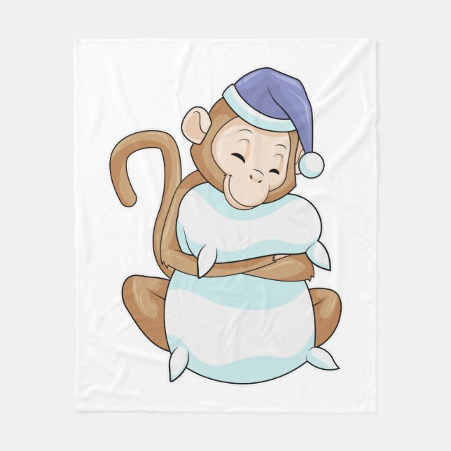 Affe mit Pillow & Sleepyhead Fleecedecke (Vorderseite)